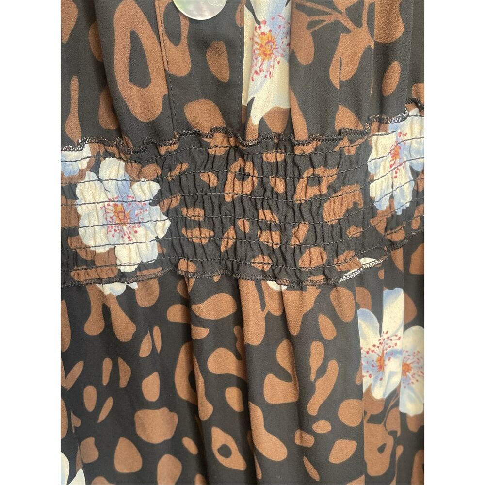 Figueroa & Flower Women's Boho Maxi Dress Sz XL Floral Animal Asymmetrical Hem - Picture 7 of 15